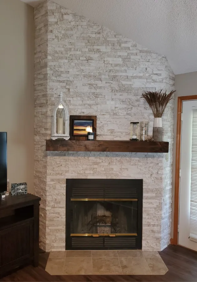 stone fireplace